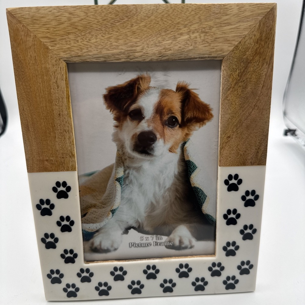 NWOT: Sagebrook Home - Dual Wood & Paw Print Picture Frame (Fits a 5x7 photo)!